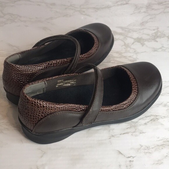 Apex Julia Brown Leather Snake Print Mary Jane Shoes Womens Size 8.5 XW - Picture 10 of 10